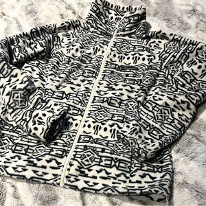 Columbia White and Black Aztec Fleece Jacket Women’s XL